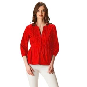 Pintuck Pleat Poplin Top, XL, NWT